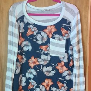 Talking in Your Sleep Striped and Floral Top